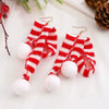 Women's Christmas Earrings With Mini Knitted Hat And Scarf Charms Geometric Festive Fabric Design Handknitted Holiday Jewelry