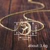 Women's Christmas Elk And Moon Pendant Necklace With Copper And Zircon Inlay Geometric Animal Design Olink Chain