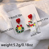 Women’s Christmas Elk Bell Bow And Snowflake Earrings Electroplated Alloy Jewelry With Stainless Steel Ear Needles