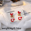 Women’s Christmas Elk Bell Bow And Snowflake Earrings Electroplated Alloy Jewelry With Stainless Steel Ear Needles