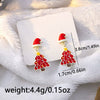 Women’s Christmas Elk Bell Bow And Snowflake Earrings Electroplated Alloy Jewelry With Stainless Steel Ear Needles