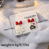 Women’s Christmas Elk Bell Bow And Snowflake Earrings Electroplated Alloy Jewelry With Stainless Steel Ear Needles