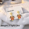 Women’s Christmas Elk Bell Bow And Snowflake Earrings Electroplated Alloy Jewelry With Stainless Steel Ear Needles