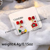 Women’s Christmas Elk Bell Bow And Snowflake Earrings Electroplated Alloy Jewelry With Stainless Steel Ear Needles