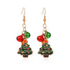 Women's Christmas Elk Bell Drop Earrings Electroplated Alloy Holiday Animal Jewelry With Stainless Steel Posts