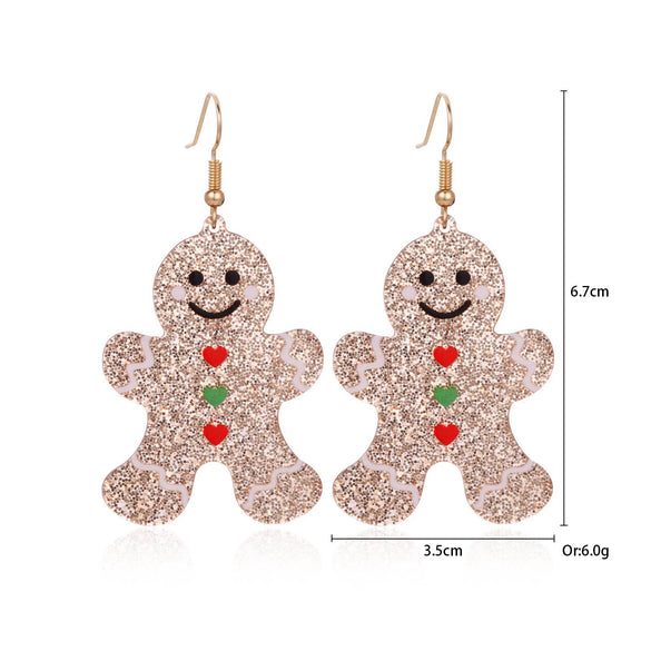 Women's Christmas Elk Bell Drop Earrings Electroplated Alloy Holiday Animal Jewelry With Stainless Steel Posts