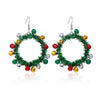 Women's Christmas Elk Bell Drop Earrings Electroplated Alloy Holiday Animal Jewelry With Stainless Steel Posts