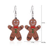 Women's Christmas Elk Bell Drop Earrings Electroplated Alloy Holiday Animal Jewelry With Stainless Steel Posts