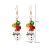 Women's Christmas Elk Bell Drop Earrings Electroplated Alloy Holiday Animal Jewelry With Stainless Steel Posts