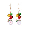 Women's Christmas Elk Bell Drop Earrings Electroplated Alloy Holiday Animal Jewelry With Stainless Steel Posts