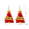 Women's Christmas Elk Bell Drop Earrings Electroplated Alloy Holiday Animal Jewelry With Stainless Steel Posts
