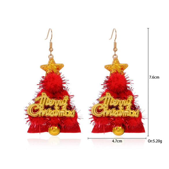 Women's Christmas Elk Bell Drop Earrings Electroplated Alloy Holiday Animal Jewelry With Stainless Steel Posts