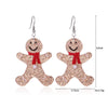 Women's Christmas Elk Bell Drop Earrings Electroplated Alloy Holiday Animal Jewelry With Stainless Steel Posts