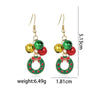 Women's Christmas Elk Bell Drop Earrings Electroplated Alloy Holiday Animal Jewelry With Stainless Steel Posts