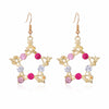 Women's Christmas Elk Bell Drop Earrings Electroplated Alloy Holiday Animal Jewelry With Stainless Steel Posts