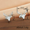 Women's Christmas Elk Drop Earrings With Antler Design Copper Construction And Microencrusted Zircon Detailing