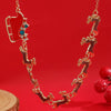 Women’s Christmas Elk Sleigh Pendant Necklace Zinc Alloy Electroplated Animal Design With Casual Festival Style For Wholesale Jewelry