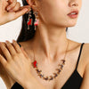 Women’s Christmas Elk Sleigh Pendant Necklace Zinc Alloy Electroplated Animal Design With Casual Festival Style For Wholesale Jewelry