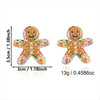 Women's Christmas Gingerbread Man Drop Earrings With Top Hat Design Cute Electroplated Alloy Pendant And Stainless Steel Ear Needles