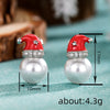 Women's Christmas Hat Earrings With Imitation Pearls And Synthetic Cubic Zirconia Copper Geometric Festive Jewelry