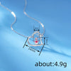 Women's Christmas Heart Snowflake Snowman Pendant Necklace With Copper Zirconia Inlay And Ochain Festive Jewelry