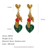 Women's Christmas Heartshaped Earrings In Stainless Steel With 18K Gold Plated Finish