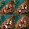 Women's Christmas Jewelry Set With Snowman Snowflake And Bell Pendants Electroplated Alloy Necklace And Earrings