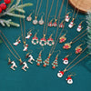 Women's Christmas Jewelry Set With Snowman Snowflake And Bell Pendants Electroplated Alloy Necklace And Earrings