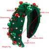 Women's Christmas Pearl Inlaid Red Green Diamond Headband Simple All Match Trendy Hair Accessories