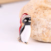 Women's Christmas Penguin Brooch Pin With Rhinestone Detailing And Electroplated Alloy Animal Jewelry Design