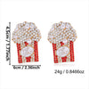 Women's Christmas Popcorn Light Bulb Drop Earrings With Red And Green Rhinestone Accents And Dripfinish Alloy Design