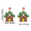 Women's Christmas Popcorn Light Bulb Drop Earrings With Red And Green Rhinestone Accents And Dripfinish Alloy Design
