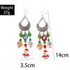 Women's Christmas Red Bow Bell Tassel Earrings With Electroplated Alloy Design And Plush Santa Claus Detail