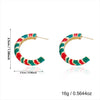 Women's Christmas Santa Claus And Elk Drop Earrings Exaggerated Colorful Rhinestone Alloy Electroplated Ear Hooks