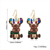 Women's Christmas Santa Claus And Elk Drop Earrings Exaggerated Colorful Rhinestone Alloy Electroplated Ear Hooks
