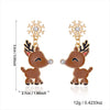 Women's Christmas Santa Claus And Elk Drop Earrings Exaggerated Colorful Rhinestone Alloy Electroplated Ear Hooks