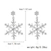 Women's Christmas Snowflake Drop Earrings With Diamond Accents Alloy Electroplated Retro Holiday Jewelry