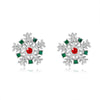 Women's Christmas Snowflake Drop Earrings With Diamond Accents Alloy Electroplated Retro Holiday Jewelry