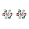 Women's Christmas Snowflake Drop Earrings With Diamond Accents Alloy Electroplated Retro Holiday Jewelry