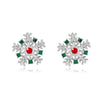 Women's Christmas Snowflake Drop Earrings With Diamond Accents Alloy Electroplated Retro Holiday Jewelry