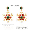 Women's Christmas Snowflake Drop Earrings With Diamond Accents Alloy Electroplated Retro Holiday Jewelry