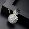 Women's Christmas Snowman Brooch With Zircon Microsetting Copper Decorative Jewelry Accessory