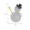 Women's Christmas Snowman Brooch With Zircon Microsetting Copper Decorative Jewelry Accessory