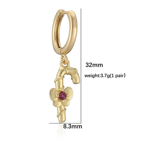 Women's Christmas Snowman Hat Earrings With Zircon And Pearl Geometric Inlay Sweet Festive Copper Ear Hoops