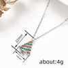 Women's Christmas Star And Leaf Pendant Necklace With Zirconia Inlay Copper Geometric Design And Oshaped Chain