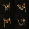 Women's Christmas Star Brooch Zinc Alloy Festive Bow Snowflake Reindeer Tree Design Electroplated Holiday Jewelry Pin