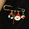 Women's Christmas Star Brooch Zinc Alloy Festive Bow Snowflake Reindeer Tree Design Electroplated Holiday Jewelry Pin