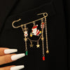 Women's Christmas Star Brooch Zinc Alloy Festive Bow Snowflake Reindeer Tree Design Electroplated Holiday Jewelry Pin