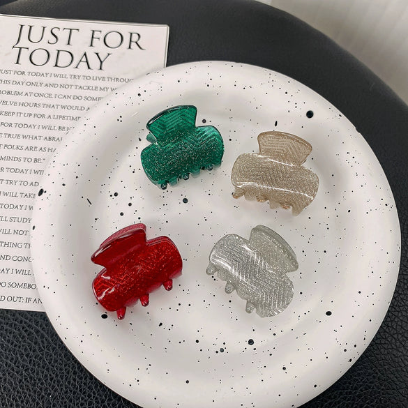 Women's Christmas Style Handmade Acrylic Geometric Hair Grab Clip