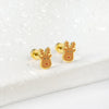 Women's Christmas Tree Earrings Cute Simple Festival Design Stainless Steel Electroplated Earrings For Holiday And Winter Styling